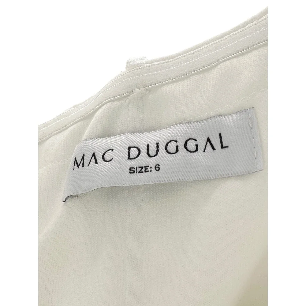 NWT Mac Duggal Ivory Strapless Beaded Bow Back Midi Dress‎ $498 - Size 6